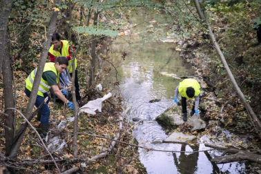 Más de 120 voluntarios y voluntarias se han congregado este sábado para participar en la limpieza del río Sadar