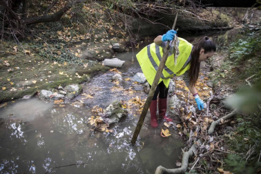 Más de 120 voluntarios y voluntarias se han congregado este sábado para participar en la limpieza del río Sadar