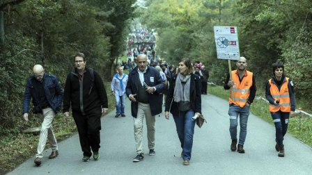 Miles de personas participan en el Nafarroa Oinez que se celebra este domingo en Alsasua