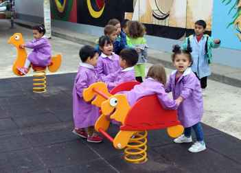 Alumnado del CP Francisco Arbeloa durante una jornada de clase.