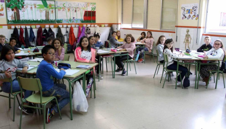 Alumnado del CP Francisco Arbeloa durante una jornada de clase.