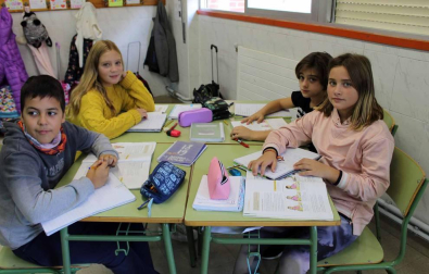 Alumnado del CP Francisco Arbeloa durante una jornada de clase.