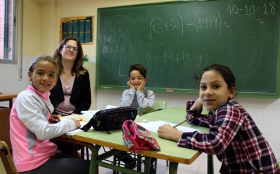 Alumnado del CP Francisco Arbeloa durante una jornada de clase.