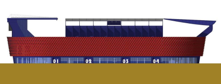 Propuesta del estudio AH Obenasa para la reforma del estadio rojillo