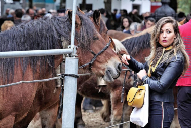 Decenas de caballos, vacas y ovejas, en la Feria de Elizondo