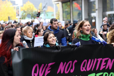 El grupo de madres y padres que reclaman la devolución del IRPF se ha manifestado este sábado en Pamplona para reclamar el IRPF por las bajas de maternidad.