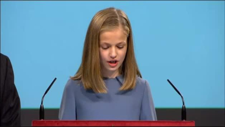 La princesa Leonor se estrena con la lectura del artículo 1 de la Constitución