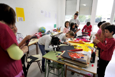 Alumnado del Colegio Público Urraca Reina de Artajona.