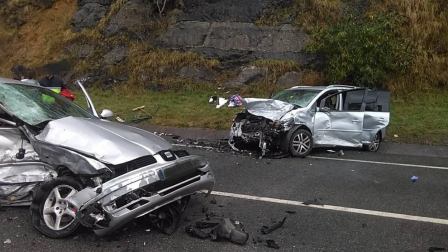 Cinco personas han resultado heridas en un choque frontal entre dos vehículos en la N-121-B, a la altura de Baztan