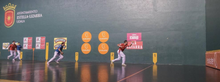 Imágenes del partido entre Olaizola-Albisu y Bengoetxea-Imaz del Parejas 2019