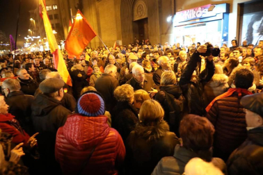 Representantes de asociaciones del cuerpo policial pidieron en la capital navarra que la trasferencia de competencias no les obligue a abandonar la Comunidad foral.