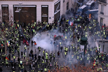 Este sábado, 8 de diciembre de 2018, los chalecos amarillos volvieron a manifestarse en París contra las políticas del presidente, Emmanuel Macron.