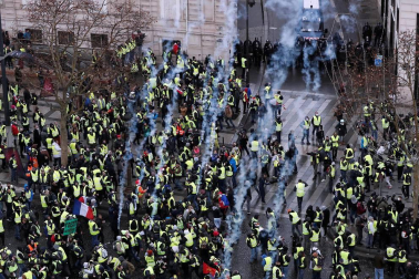 Este sábado, 8 de diciembre de 2018, los chalecos amarillos volvieron a manifestarse en París contra las políticas del presidente, Emmanuel Macron.