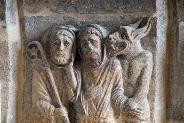 Fotografías de la restauración de la Puerta del Juicio de la catedral de Tudela