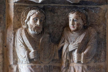 Fotografías de la restauración de la Puerta del Juicio de la catedral de Tudela