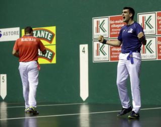 Imágenes del partido entre Ezkurdia-Galarza y Olaizola-Albisu