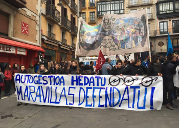 Colectivos populares apoyan al Gaztetxe Maravillas y llaman a manifestarse en su apoyo