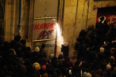 Manifestación en Pamplona en apoyo al gaztetxe Maravillas