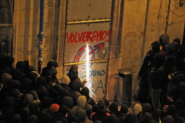 Manifestación en Pamplona en apoyo al gaztetxe Maravillas