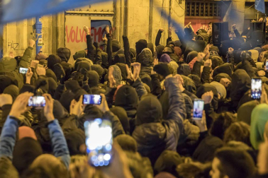 Manifestación en Pamplona en apoyo al gaztetxe Maravillas