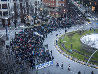 Manifestación en Pamplona en apoyo al gaztetxe Maravillas