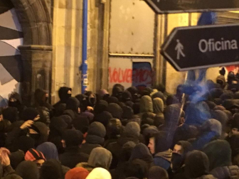 Manifestación en Pamplona en apoyo al gaztetxe Maravillas