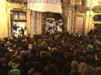 Manifestación en Pamplona en apoyo al gaztetxe Maravillas