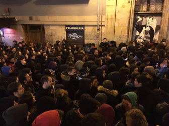 Manifestación en Pamplona en apoyo al gaztetxe Maravillas