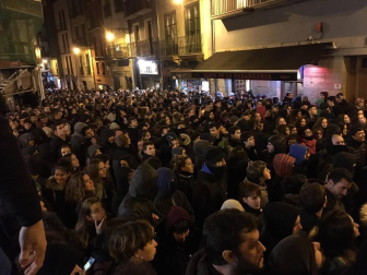 Manifestación en Pamplona en apoyo al gaztetxe Maravillas
