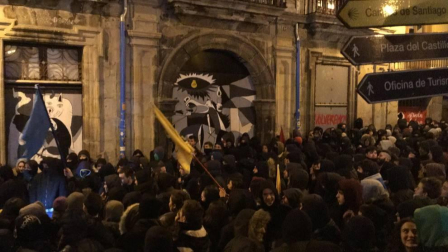 Manifestación en Pamplona en apoyo al gaztetxe Maravillas