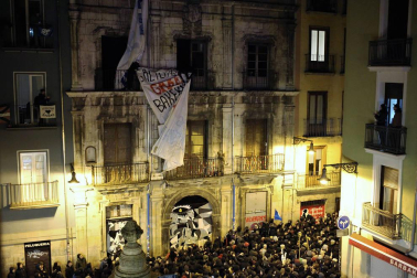 Manifestación en Pamplona en apoyo al gaztetxe Maravillas