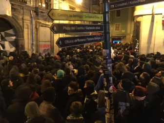 Manifestación en Pamplona en apoyo al gaztetxe Maravillas
