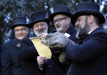 Fotos del día de la marmota 2019. Phil salió una vez más de su refugio para predecir una primavera anticipada.
