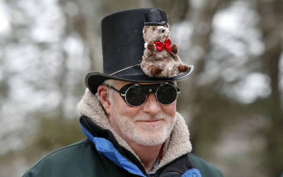 Fotos del día de la marmota 2019. Phil salió una vez más de su refugio para predecir una primavera anticipada.