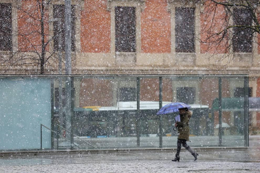 Fotografías del temporal de nieve y lluvia en Navarra, que está provocando dificultades para circular en distintos puntos de la red viaria.