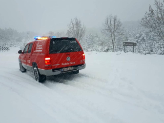Fotografías del temporal de nieve y lluvia en Navarra, que está provocando dificultades para circular en distintos puntos de la red viaria.