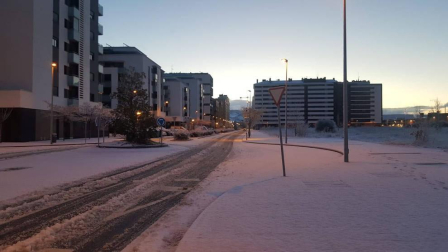 La borrasca 'Helena' cubre de nieve Pamplona y buena parte de Navarra
