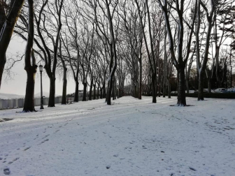 La borrasca 'Helena' cubre de nieve Pamplona y buena parte de Navarra