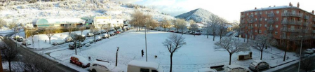 La borrasca 'Helena' cubre de nieve Pamplona y buena parte de Navarra