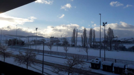 La borrasca 'Helena' cubre de nieve Pamplona y buena parte de Navarra