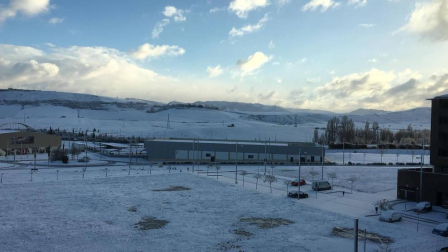 La borrasca 'Helena' cubre de nieve Pamplona y buena parte de Navarra