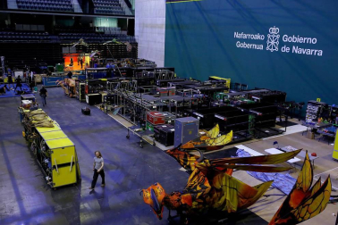 Ensayo general del Circo del Sol, que presenta en el pabellón Navarra Arena su espectáculo 'Toruk'.
