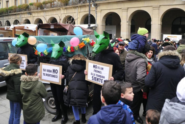 Tafalla celebró este domingo el último día de sus ferias con multitud de vecinos y visitantes que se acercaron a la plaza del Ayuntamiento donde se congregaron un total de treinta puestos artesanales y a la tradicional Rifa del Cuto.