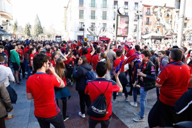 Imágenes de los aficionados rojillos en Soria, antes del partido contra el Numancia.