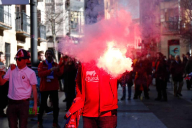 Imágenes de los aficionados rojillos en Soria, antes del partido contra el Numancia.