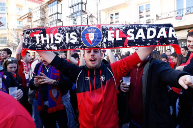 Imágenes de los aficionados rojillos en Soria, antes del partido contra el Numancia.