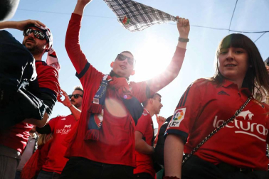 Imágenes de los aficionados rojillos en Soria, antes del partido contra el Numancia.