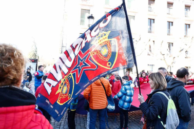 Imágenes de los aficionados rojillos en Soria, antes del partido contra el Numancia.