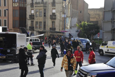 Tafalla se convierte en un plató de cine con rodaje de 'Line Walker'