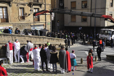 Tafalla se convierte en un plató de cine con rodaje de 'Line Walker'